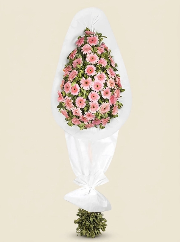 Soft Pembe Çiçekli Çelenk